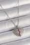 316L Steel Silver Color Chain Zircon Stone Heart Model Women's Necklace