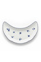 Luhpar White Ceramic Moon Shaped Plate with Blue Floral Design20 × 10 cm