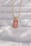 316L Steel Gold Color Purple Enameled Hand Figure Tarot Necklace