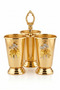 Gold Plated Stainless Luxury Buckle Detailed Spoon Holder 3 Compartment Kitchen Serving Tray Dowry Organizer Zenith - 6