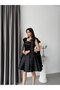 Black Bow Straps Short Organza Homecoming Dress - 2