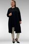 68501 Large Size Combed Cotton T-Shirt with Ribbed Collar and Stones on the Front - Black - 5