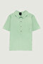 Mint Shirt Collar Buttoned Short Sleeve Blouse - 4