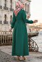 Beli Belted Terikoton Dress Green Hm2908 - 4