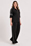 Women's Plus Size Black, Stone Detailed Pocket Tracksuit Set 65N39476 - 5