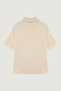Beige Shirt Collar Buttoned Short Sleeve Blouse - 5