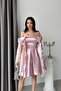 Powder Bow Strap Short Organza Homecoming Dress