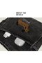 Vintage Black Canvas Tote Bag - Large Capacity Washed Denim-Style Shoulder Bag with Adjustable Strap - Retro Crossbody for Travel & Leisure - 7