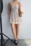 Women's Polka Dot Halter Neck Lined Short Dress - 2