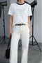 Women's Knitwear Detailed Printed Cotton T-Shirt