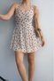 Women's Polka Dot Halter Neck Lined Short Dress - 6