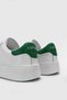 Women's White Green Detailed Lightweight Platform Sole Casual Sneaker & Sports Shoes - 6