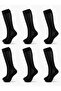 6 Pairs of Women's Knee-Length Socks with Lace Look and Openwork Design - 2