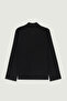 Black Zippered Knitwear Women's Jacket - 6