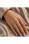 Gold Color Green Stone Detailed Adjustable Ring - 2