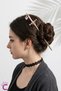 Pink Dangling Stone Sword Design Gold Metal Knob Hairpin 20cm - Stylish Gothic Style Stick Hairpin - 2