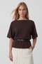 Bitter Brown Boat Neck Belt Detailed Knitted Blouse Alc-X15403
