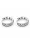 Silver Color Stone Hoop Earrings |   Sparkling Half Pavé Women's Earrings Set of 3