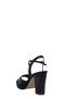 Black Satin Cross Strap Platform Heeled Women's Shoes (046 260395) - 3