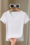 Women's Basic Daily Use V-Neck Slim Fit T-Shirt - 3