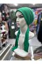Scarf Bonnet Cotton Fabric Non Slip Green Color - 2