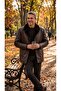 100% Genuine Lambskin with Full Fur Inside, Brown Men's Coat