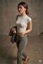 Mi̇o Esti̇llo Women's Black Camisole Fabric Off-Shoulder Blouse t Sleeve - 4