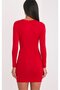 Long Sleeve Mini Red Dress - 2