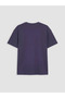 Purple Crew Neck Stone Embroidered Girls' T-Shirt - 3