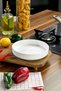 Round Oven and Presentation Bowl Modern Design White Ceramic Look Oven Dish and Salad Bowl 19X3 cm - 8