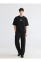 Black Crew Neck Kappa Printed Men's T-Shirt - 3