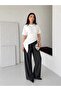 White Asymmetrical Draped Modern Basic Blouse
