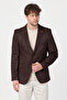 Adelfo Men's Brown Suede Slim Fit Mono Collar Sports Blazer Jacket - 8
