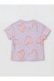 Lilac Heart Patterned Baby Girl T-Shirt and Leggings - 8