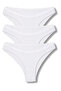 Women's 3-Pack White Cotton Lycra Bikini Panties - 7