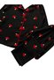 Girl's Cotton Milan Fabric Black Mushroom Patterned Shirt Collar Buttoned Seasonal Pajama Set with Sleep Band - 5
