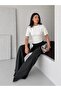 White Asymmetrical Draped Modern Basic Blouse - 3