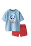 Boys Captain America Printed Blue Cotton T-Shirt and Red Shorts Set - 5