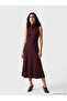 Plum High Neck Crepe Dress - 7