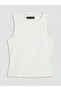 White Crew Neck Women's Tank Top - 3