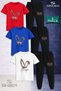 Children's Tavsan Kulk Cicek Leopar Dsn 3-Piece T-Shirt Tracksuit Set