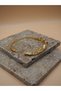 Gold Color Handcuff Bracelet with Zircon Stone Ring Detail - 3