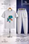 Children's Rawr Dino Basket 3Lu 3LÜ T-Shirt Tracksuit Set in Square - 3