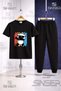 Children's Panda Colorful Tvl Gozlklu 3Lu Kare in 3Lu T-Shirt and Sweatpants Set - 2