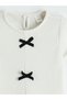 Ecru Crew Neck Bow Detailed Girl's Dress - 2