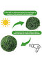 2pcs Artificial Grass Green Topiary Ball - Garden Decoration Fake Boxwood Plant for Home Dec - 5