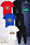Children's Snpy Car 3Lu in the Square 3LÜ T-Shirt Tracksuit Set