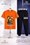 Children's Sinser Hearted Text 3Lu Square 3LÜ T-Shirt and Sweatpants Set - 3