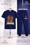 Children's Orumcekman Green Moon Laying down 3-Piece T-Shirt and Tracksuit Set in a Square - 4