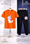 Children's Cat with Ribbon Side Standing 3-Piece T-Shirt Tracksuit Set - 3
